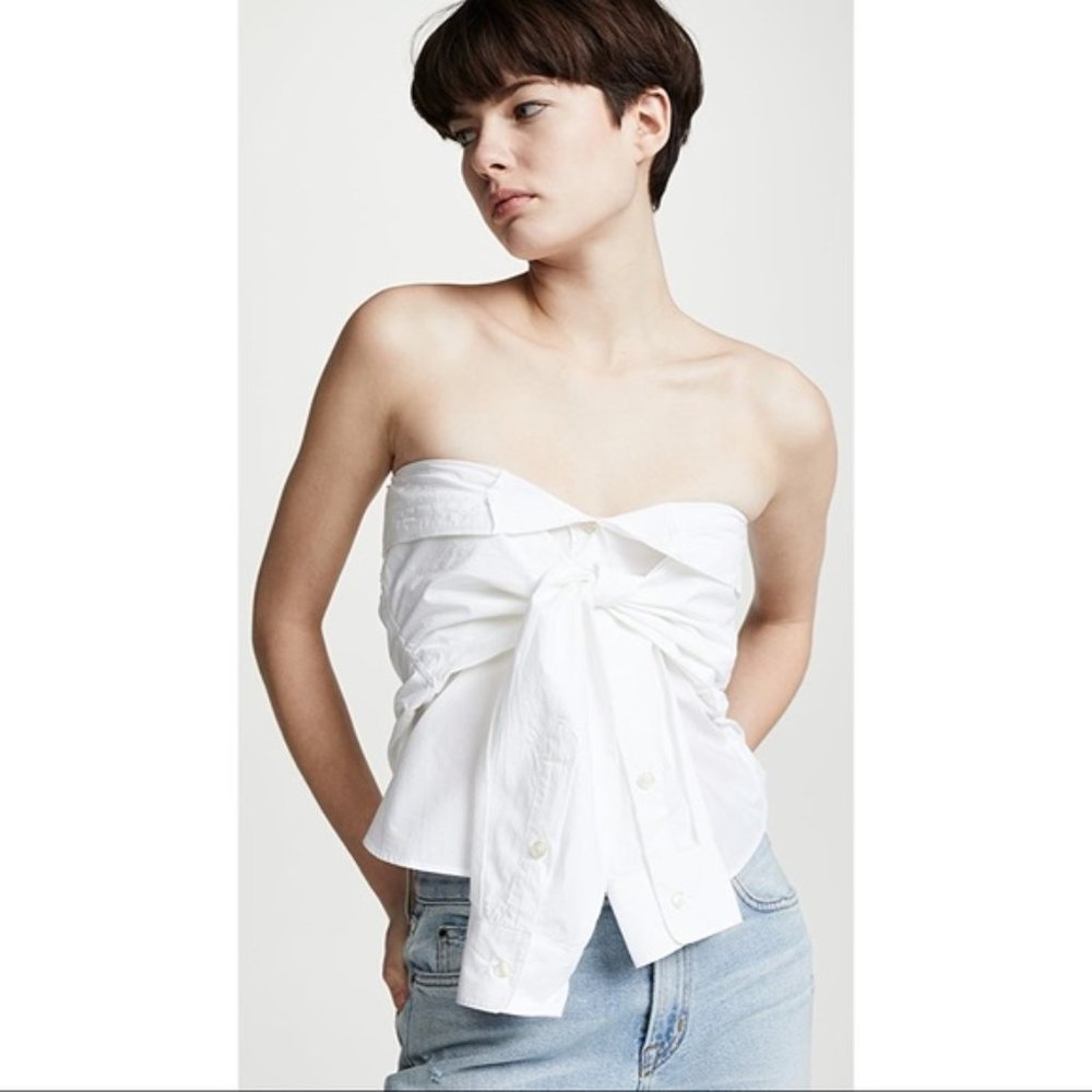 R13 Tied Up Shirt White Avant Garde Strapless S